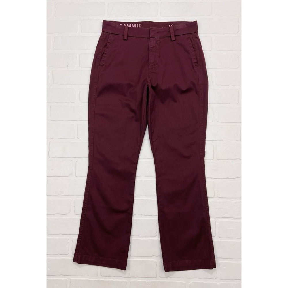 J Crew Sammie Cropped Chino Pants Burgundy Maroon Size 26